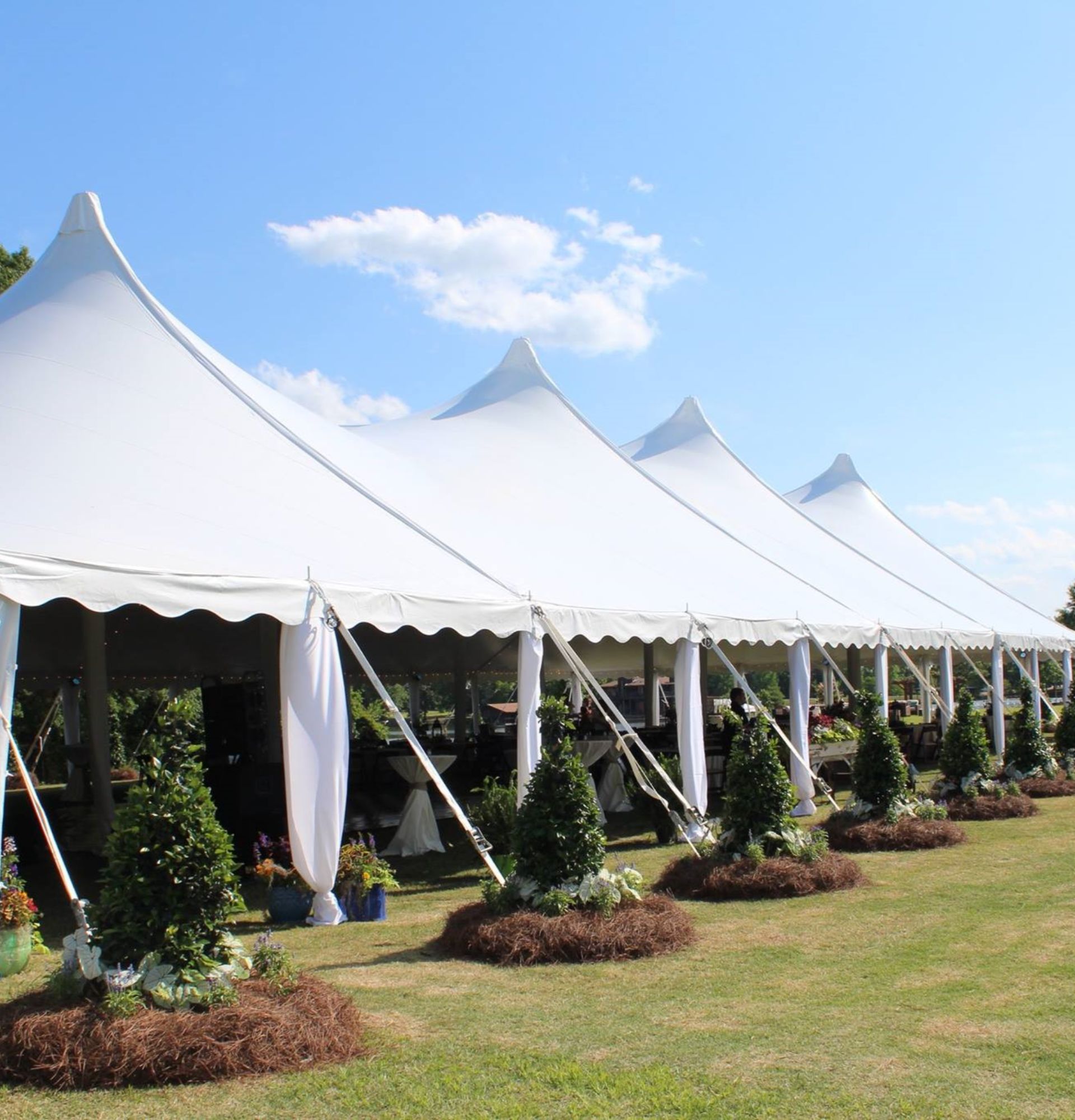 high peak white tents for Georgia weddings