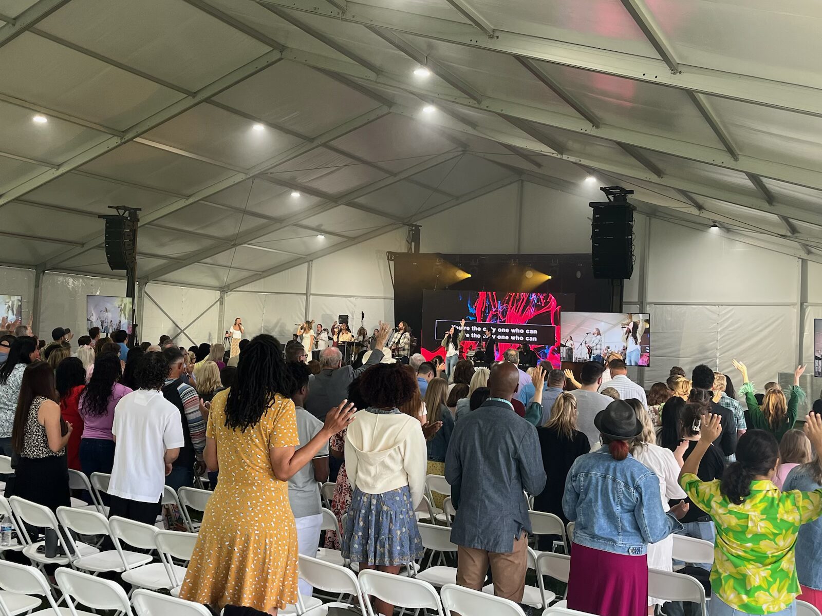 church outreach event tent rental with stage